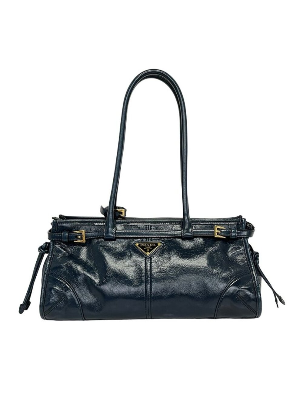 Prada Shoulder Bag Boni Dark Navy Leather